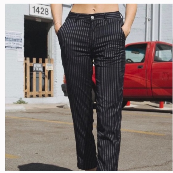 BRANDY MELVILLE STRIPED NAVY PANTS - Picture 1 of 7